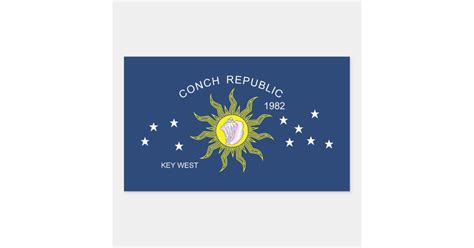 The Conch Republic Flag Rectangular Sticker | Zazzle.com