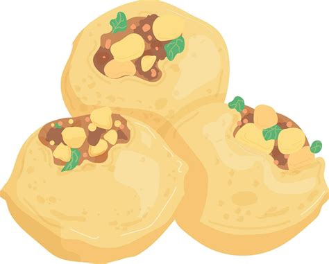 Pani Puri indian food illustration 26584397 Vector Art at Vecteezy