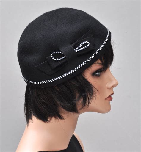 Women's Black Winter Hat, Ladies Black Hat, Formal Hat, Formal Black ...