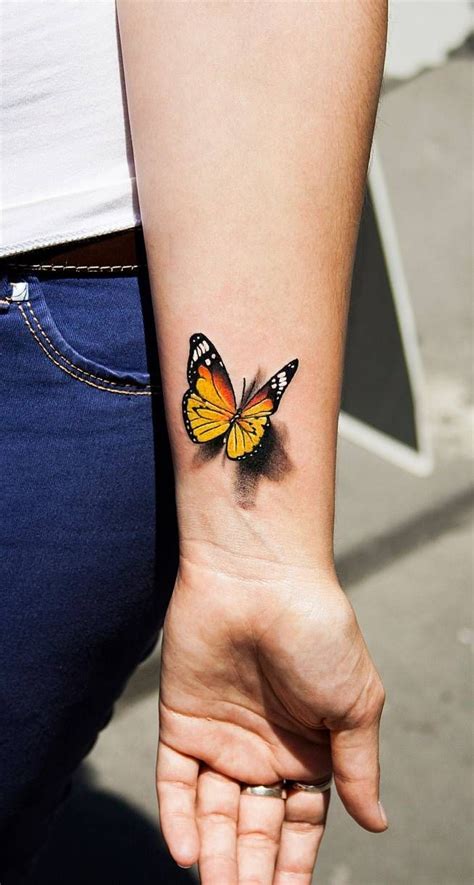 Butterfly by tikos on DeviantArt | Butterfly wrist tattoo, Yellow ...