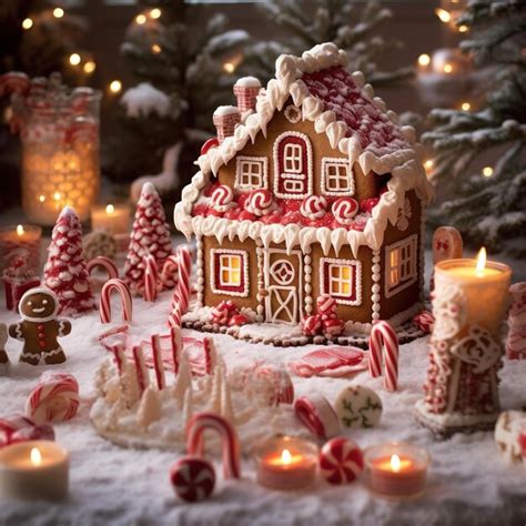 Premium AI Image | Gingerbread house on the christmas table