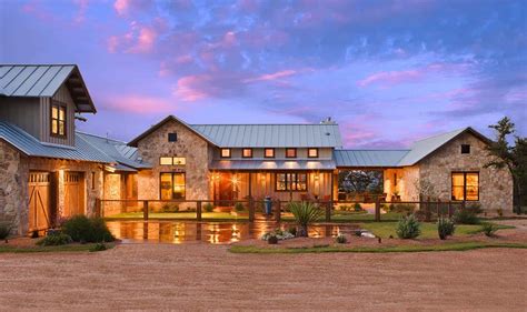 Rustic ranch house designed for family gatherings in Texas