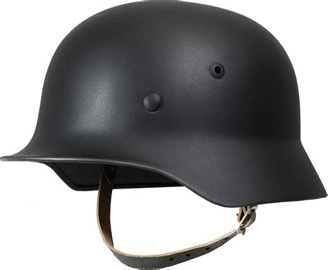 WW2 ejército alemán negro M35 casco de acero de piel con forro y correa ...