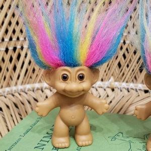 1990s Rainbow Hair Trolls Set of 2 - Etsy