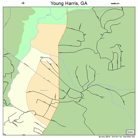 Young Harris Georgia Street Map 1384960