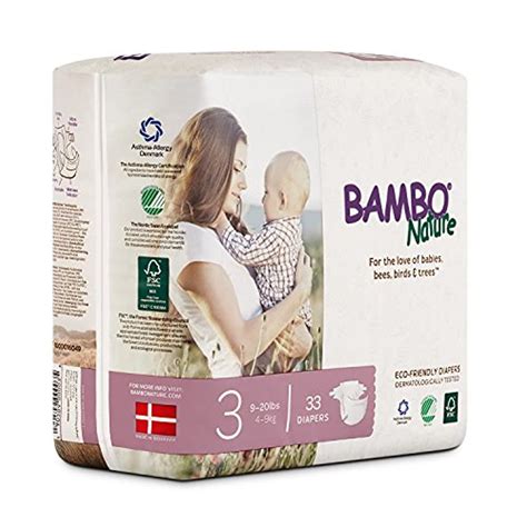 Bambo Nature Premium Baby Diapers, Size 3, 198 Count (6 Packs of 33 ...