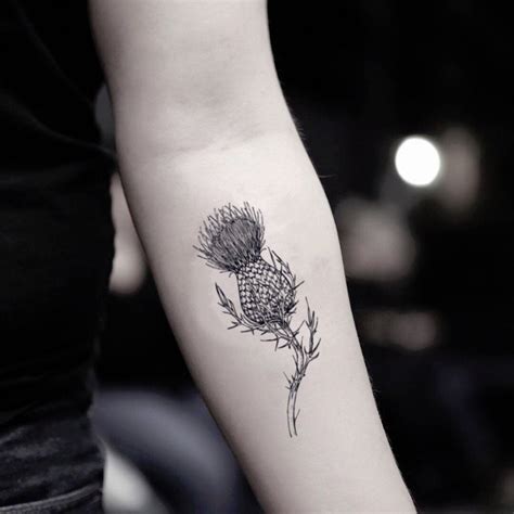 Distel temporäre gefälschte Tattoo Aufkleber Set von 2 | Etsy