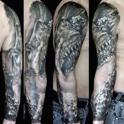 30 Shark Tattoo Sleeve Designs [2023 Inspiration Guide]