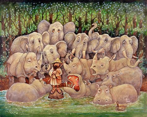 Noah - Elephants-rhinos-hippos Painting by Bill Bell - Pixels