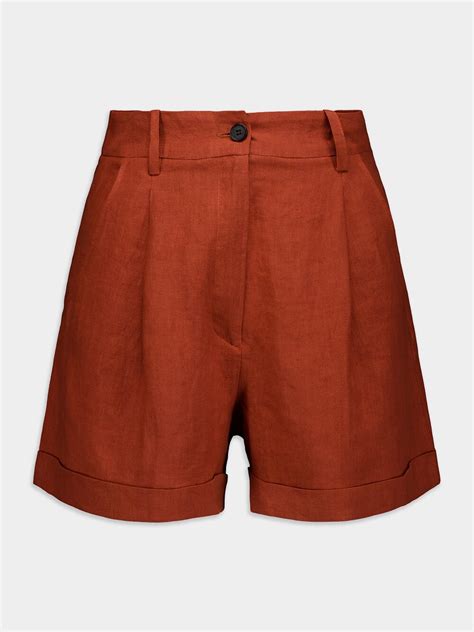 Zeus+Dione Dionysus High-Waisted Linen Shorts | FASHION CLINIC ...