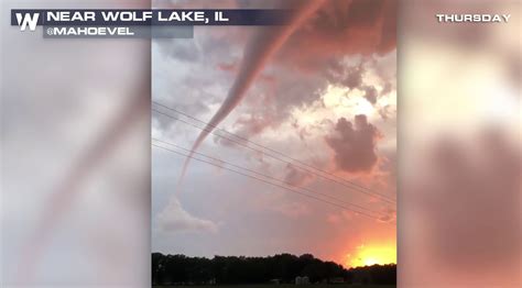 Caught on Camera: Tornado at Sunset in Illinois - WeatherNation