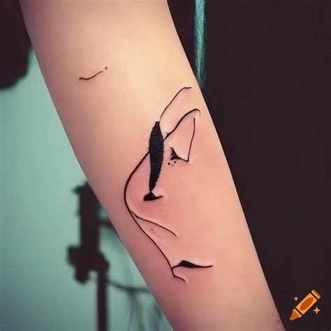 Minimalistic fishing tattoo design