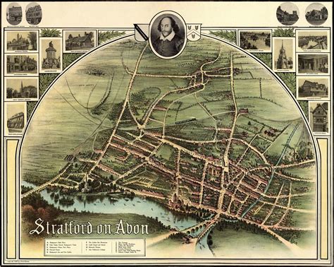 1902 Stratford-upon-Avon Map - Stratford-upon-AvonWarwickshire UK • mappery