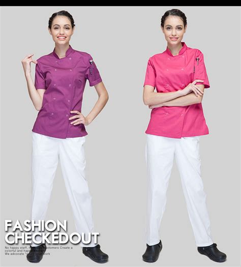 eye-catching solid color women chef jacket uniform - TiaNex