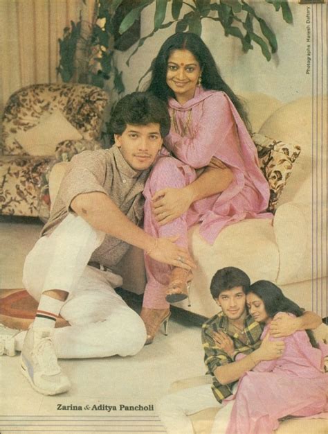 Retro Bollywood - Aditya Pancholi with wife Zarina Wahab and kids...