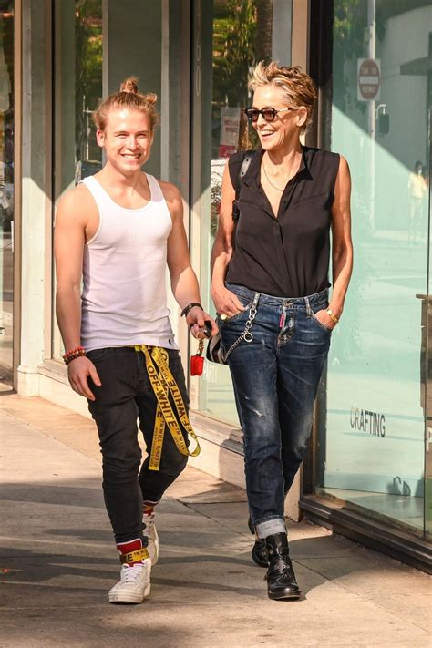 Sharon Stone shops with eldest son Roan in Beverly Hills