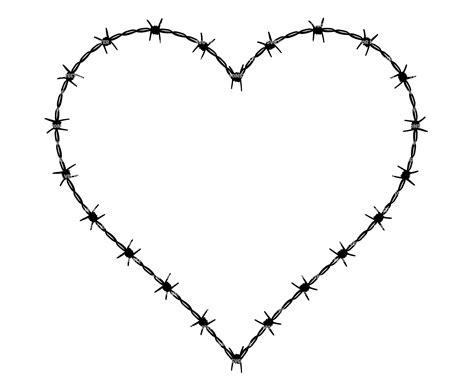 Barbed Wire Heart Clipart Image