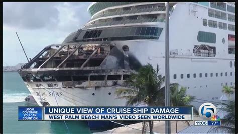 Unique view of cruise ship damage - YouTube