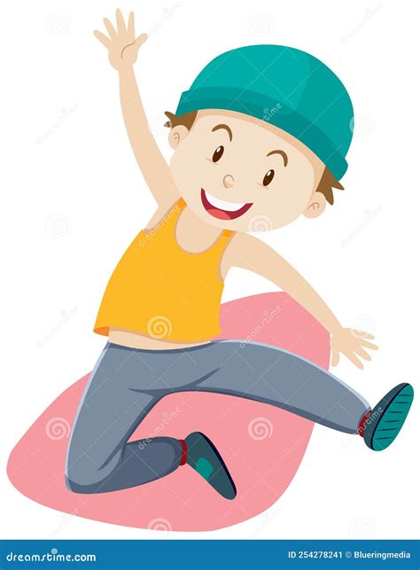 Active Boy Simple Cartoon Character Stock Vector - Illustration of ...