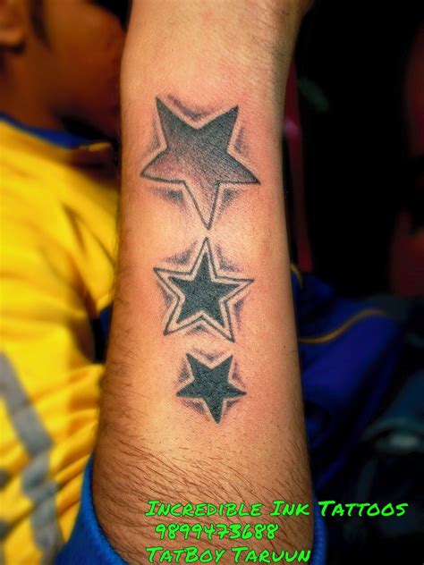 3 Star Tattoos | Tatuagem estrela, Tatoo 3d, Tatoo