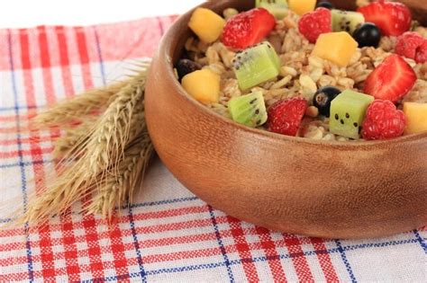 Premium Photo | Oatmeal with fruits closeup