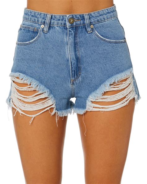 women's blue jean shorts