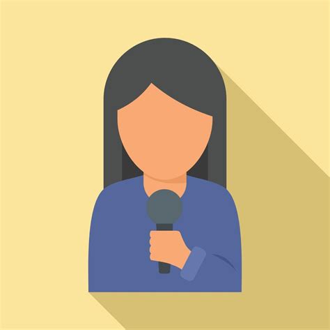 Tv reporter icon, flat style 14596507 Vector Art at Vecteezy