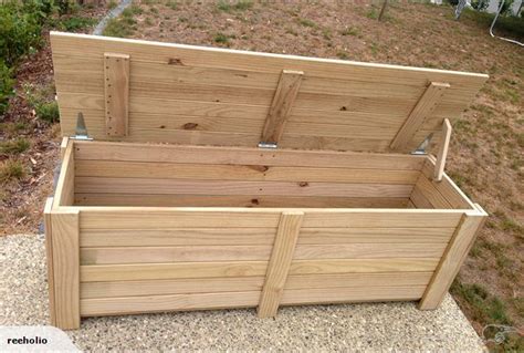 Wooden storage box | Outdoor wood, Garden storage, Diy bench outdoor