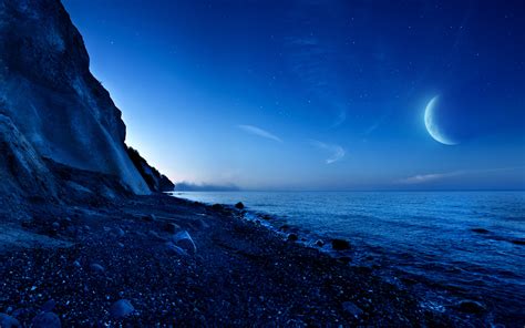 Moon Over Ocean Wallpaper - WallpaperSafari