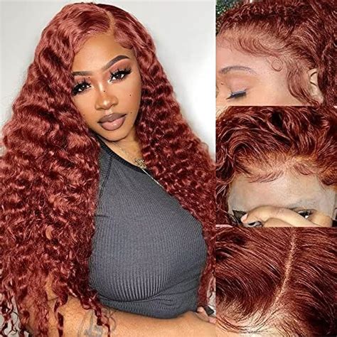 Amazon.com : 180% Density HD Lace Front Wigs Human Hair 18 Inch Deep ...