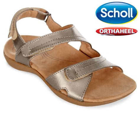 Scholl Women's Cali Orthaheel Sandal - Pewter | GroceryRun.com.au