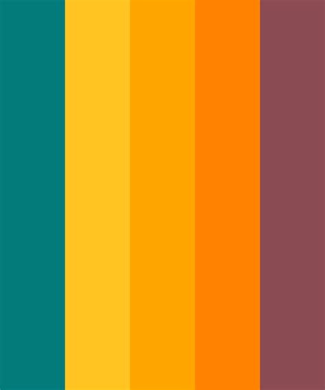 Teal and Mango Orange Color Palette | Orange color palettes, Orange ...