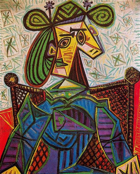 Head of a woman with green curls - Pablo Picasso - WikiArt.org | Pablo ...