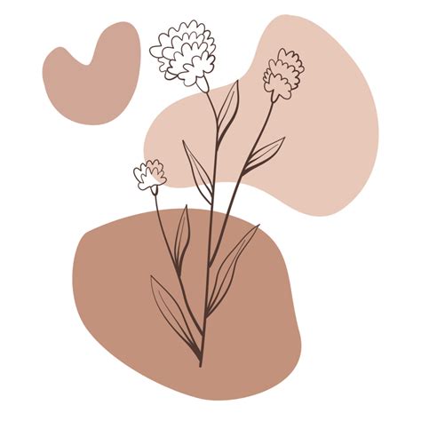 Boho aesthetic minimalism blob flower 15275816 PNG