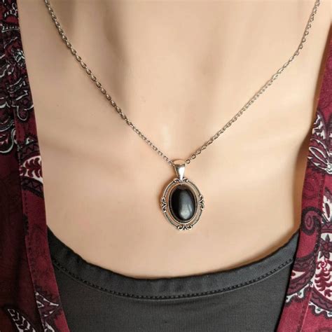 Obsidian Necklace, Obsidian Pendant, Gemstone Jewelry, Black Stone ...