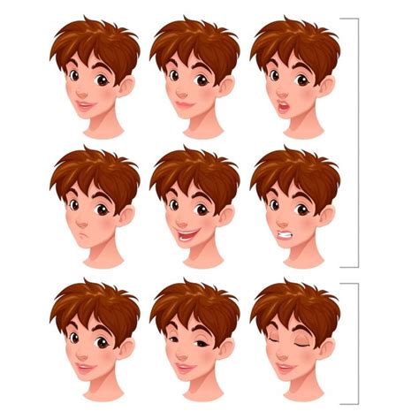 Free Vector | Cartoon character hairstyles