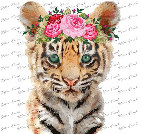 Sublimation Designs Tiger With Flowers Download PNG - Etsy | Printable ...