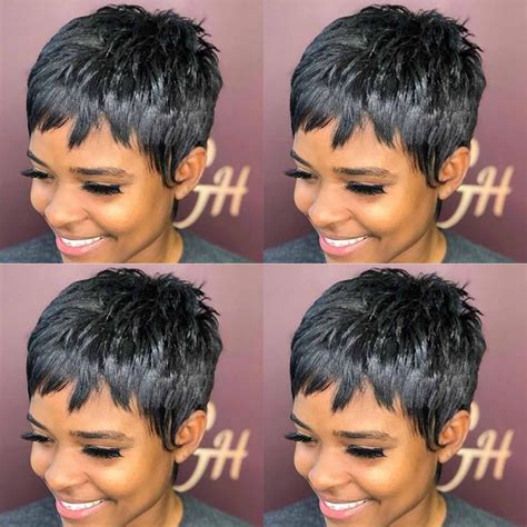 Charming Pixie Cut Short Hair Straight Human Hair Natural Wigs for ...