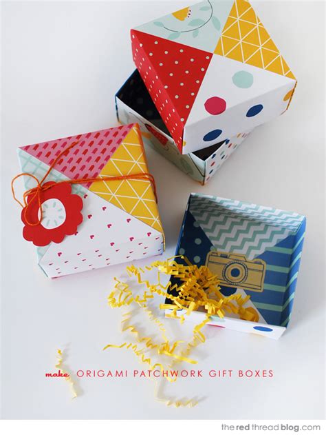 MAKE :: Patchwork paper origami gift boxes - We Are Scout