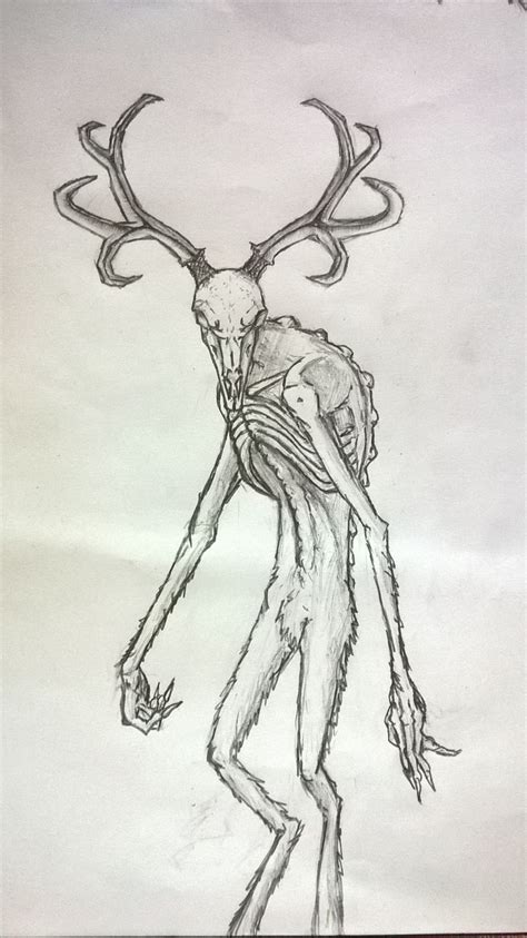 Wendigo | Scary drawings, Creepy drawings, Creature drawings