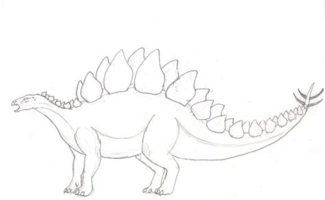 Stegosaurus Sketch at PaintingValley.com | Explore collection of ...