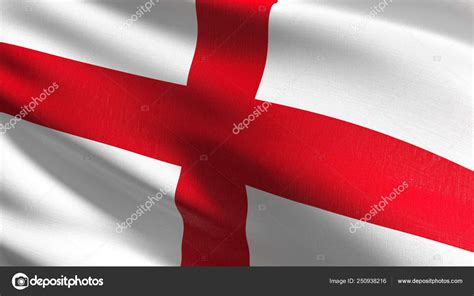 England national flag blowing in the wind isolated. Official pat Stock ...