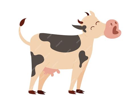 Premium Vector | Concept Cartoon cow moo This vector illustration ...