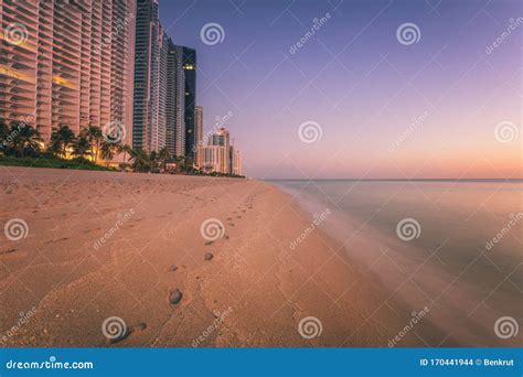 Sunny Isles Beach stock photo. Image of downtown, sunset - 170441944