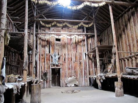 Interior, Turtle Clan Longhouse, Iroquoian Village, Crawford Lake ...