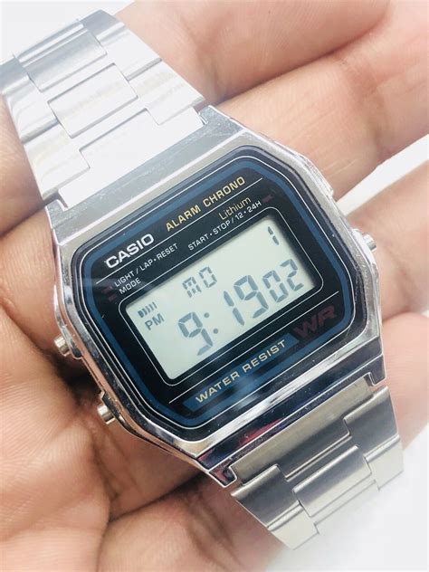 CASIO A158W-1 Unisex Classic Silver Digital A158 Sport Watch WR 30M NEW ...