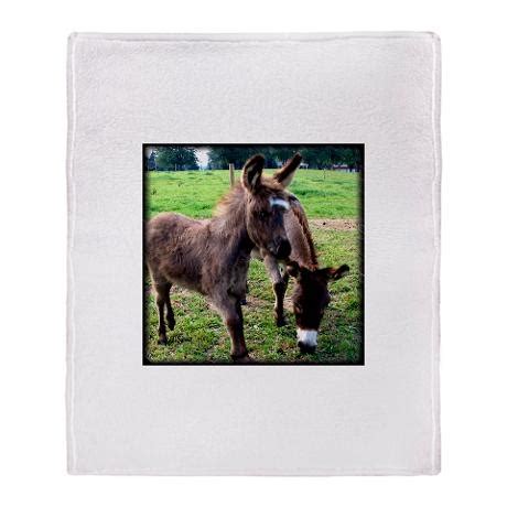 Baby Miniature Donkey & Mom Throw Blanket by SamisArt - CafePress ...