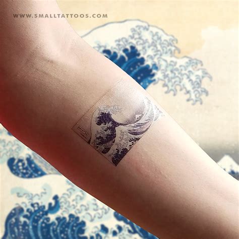 Hokusai's The Great Wave off Kanagawa Temporary Tattoo (Set of 3 ...