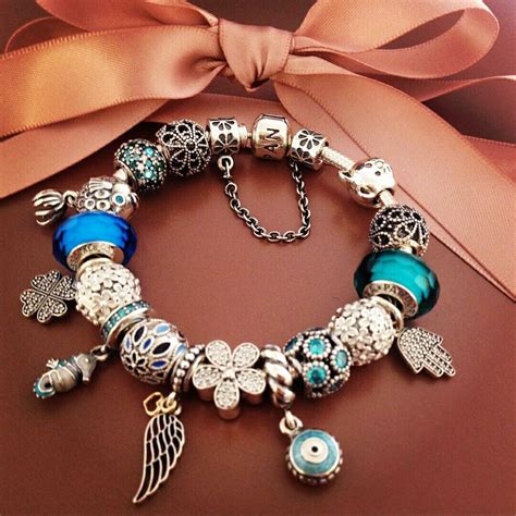 50% OFF!!! $419 Pandora Charm Bracelet Blue Green. Hot Sale!!! SKU ...