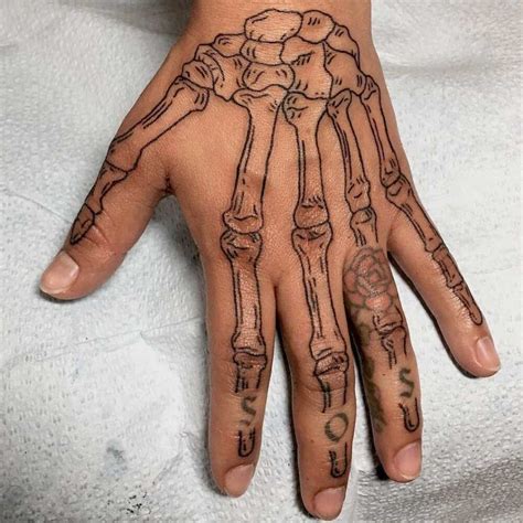 Skeleton Hand Drawing For Tattoo